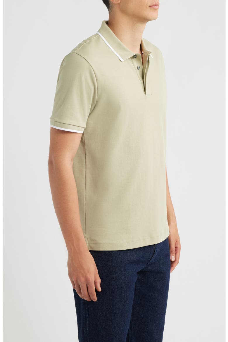 Parlay Tipped Cotton Polo, Alternate, color, BEIGE/ KHAKI