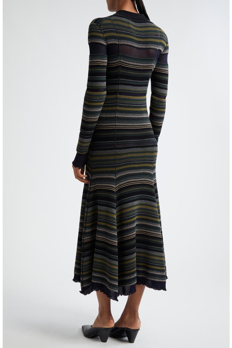 Stripe Long Sleeve Knit Shirtdress, Alternate, color, BLACK MULTI