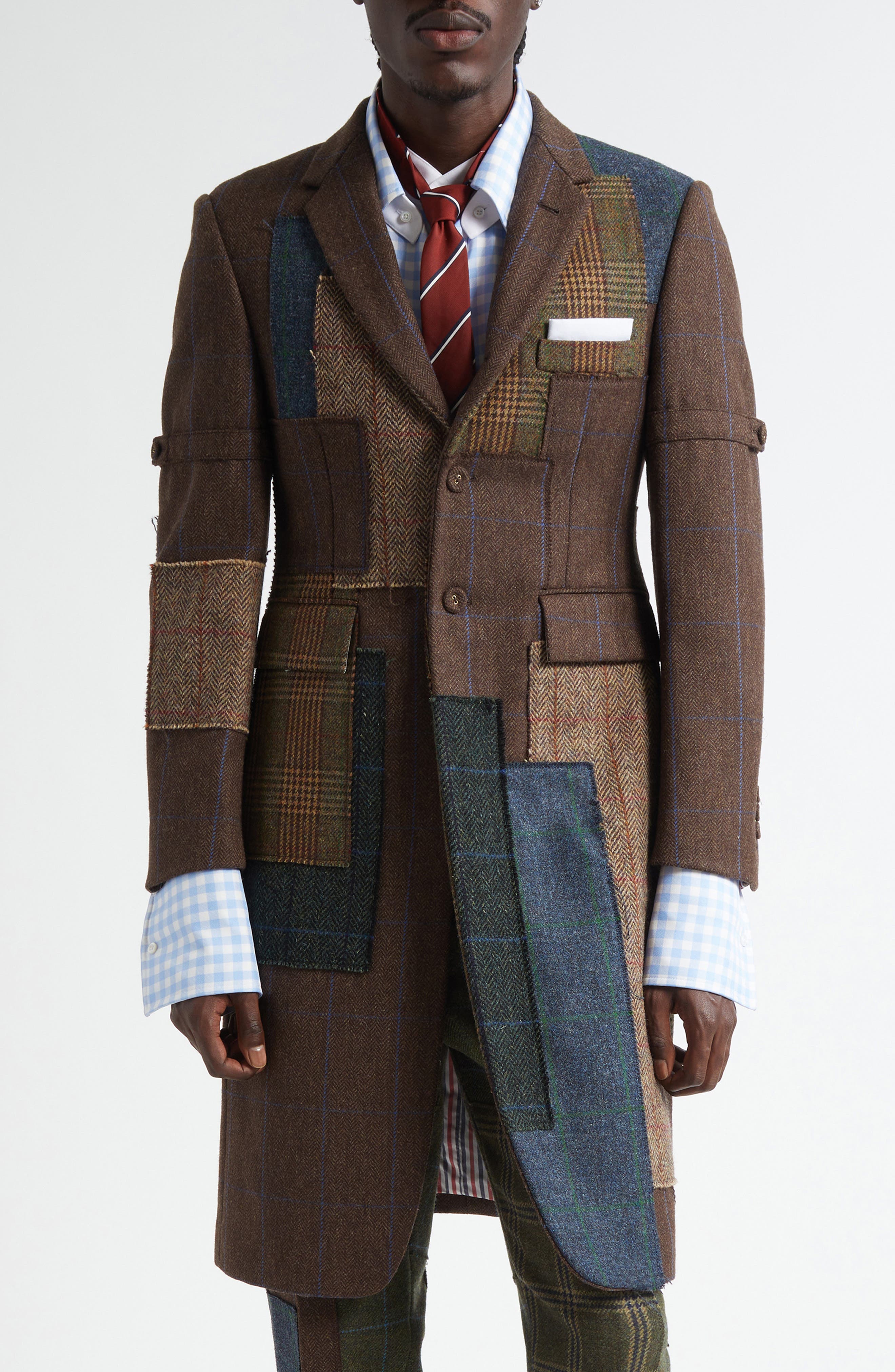 Patchwork Wool Coat