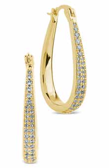 Cheryl Pavé Cubic Zirconia Teardrop Hoop Earrings