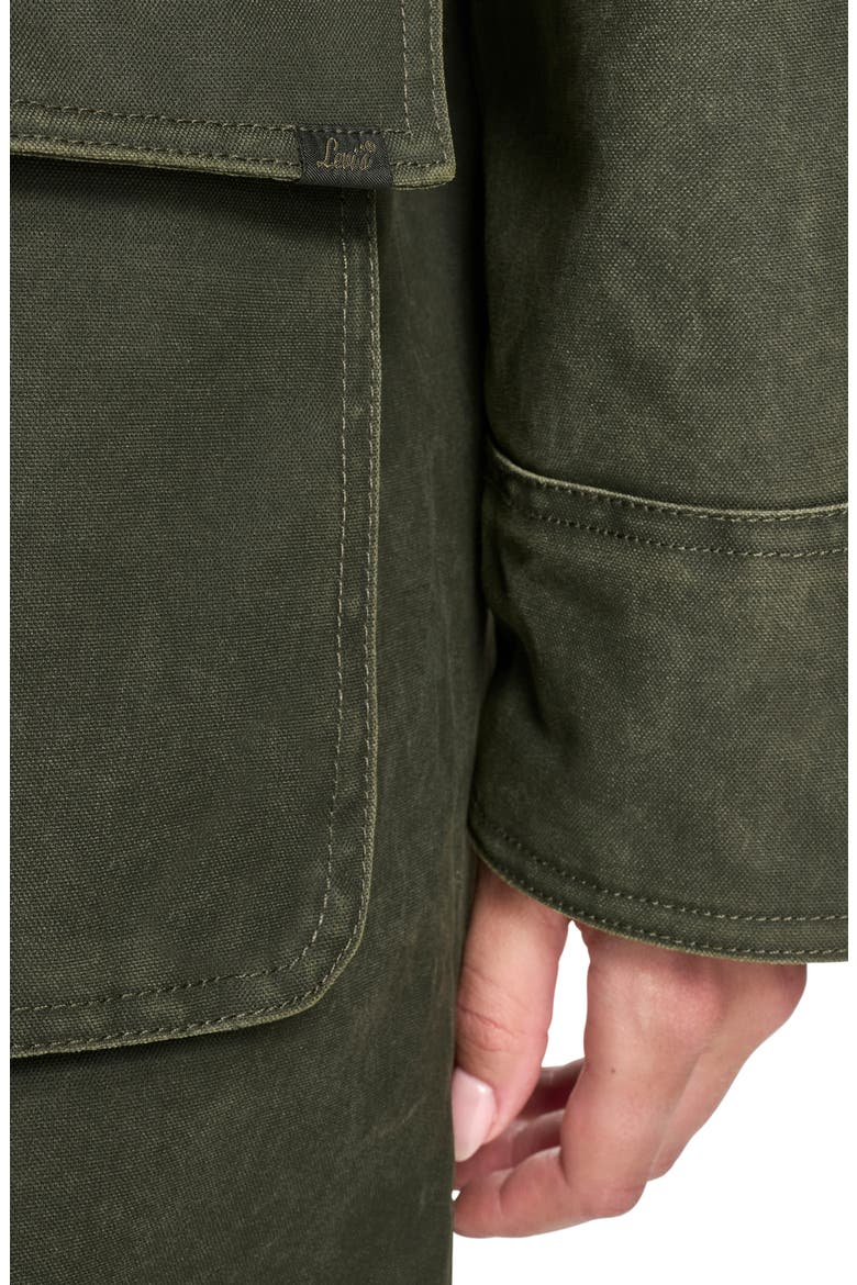 Extralong Barn Jacket, Alternate, color, DARK OLIVE