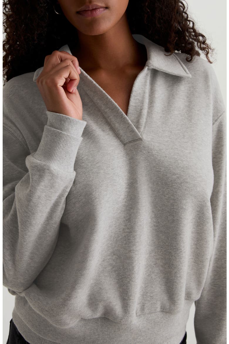 Carol Split Neck Knit Pullover, Alternate, color, HEATHER GREY