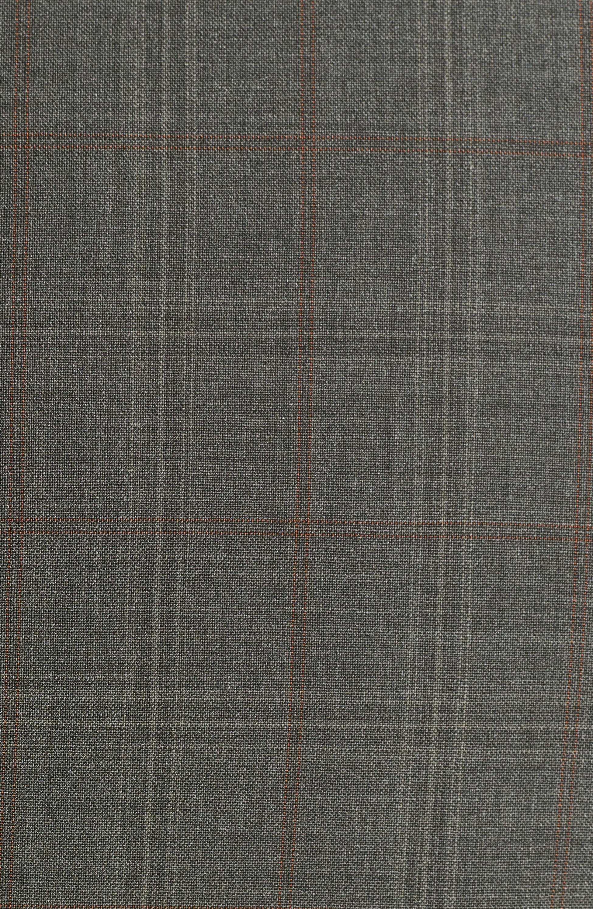 Olive Windowpane Plaid Wool Blend Suit
