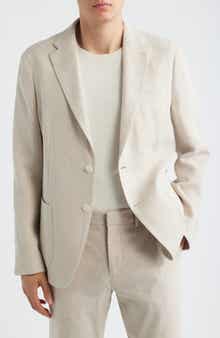 Hanry Slim Fit Tan Textured Cotton & Linen Blend Sport Coat