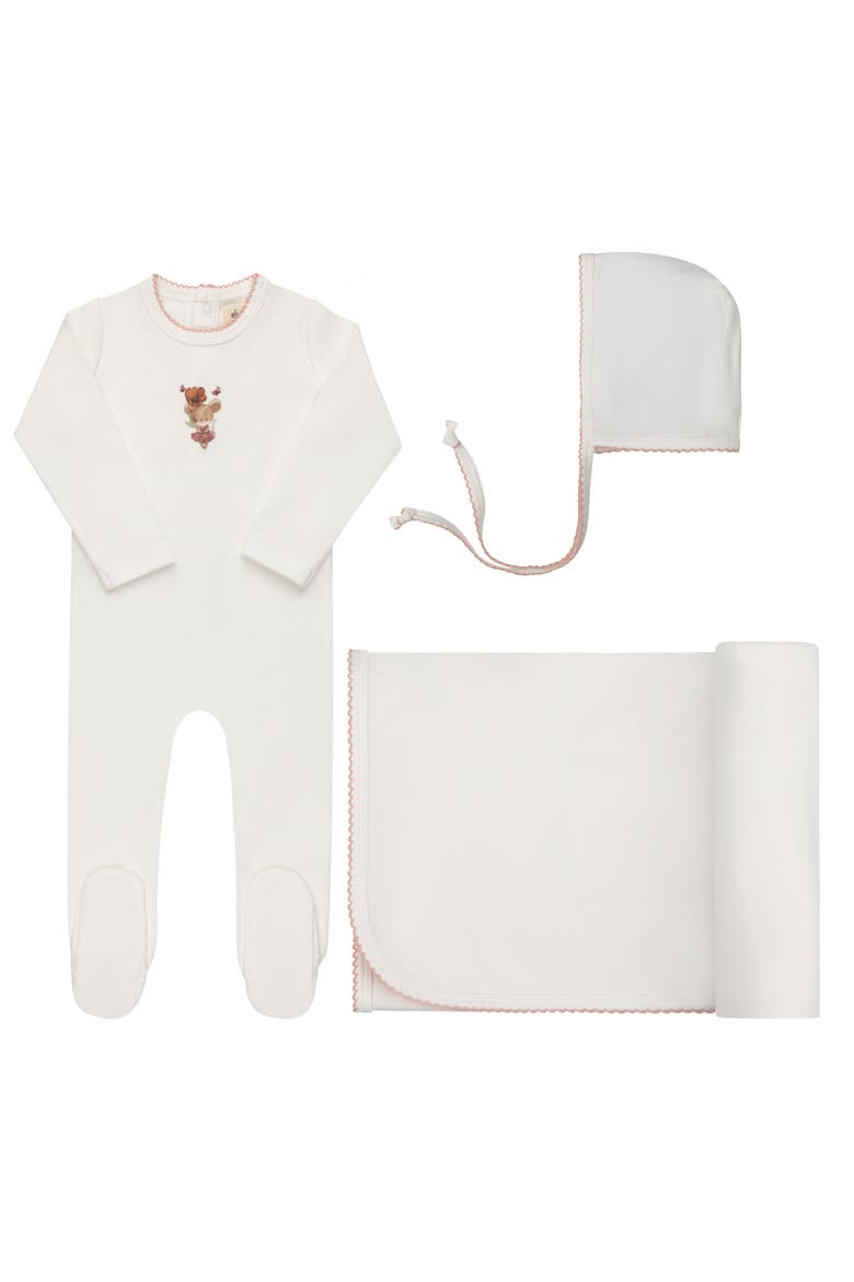Playful Mouse Collection - Layette Set, Main, color, Ivory/Pink
