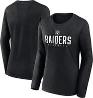 FANATICS Women's Fanatics Branded Black Las Vegas Raiders Plus Size Foiled Play Long Sleeve T-Shirt