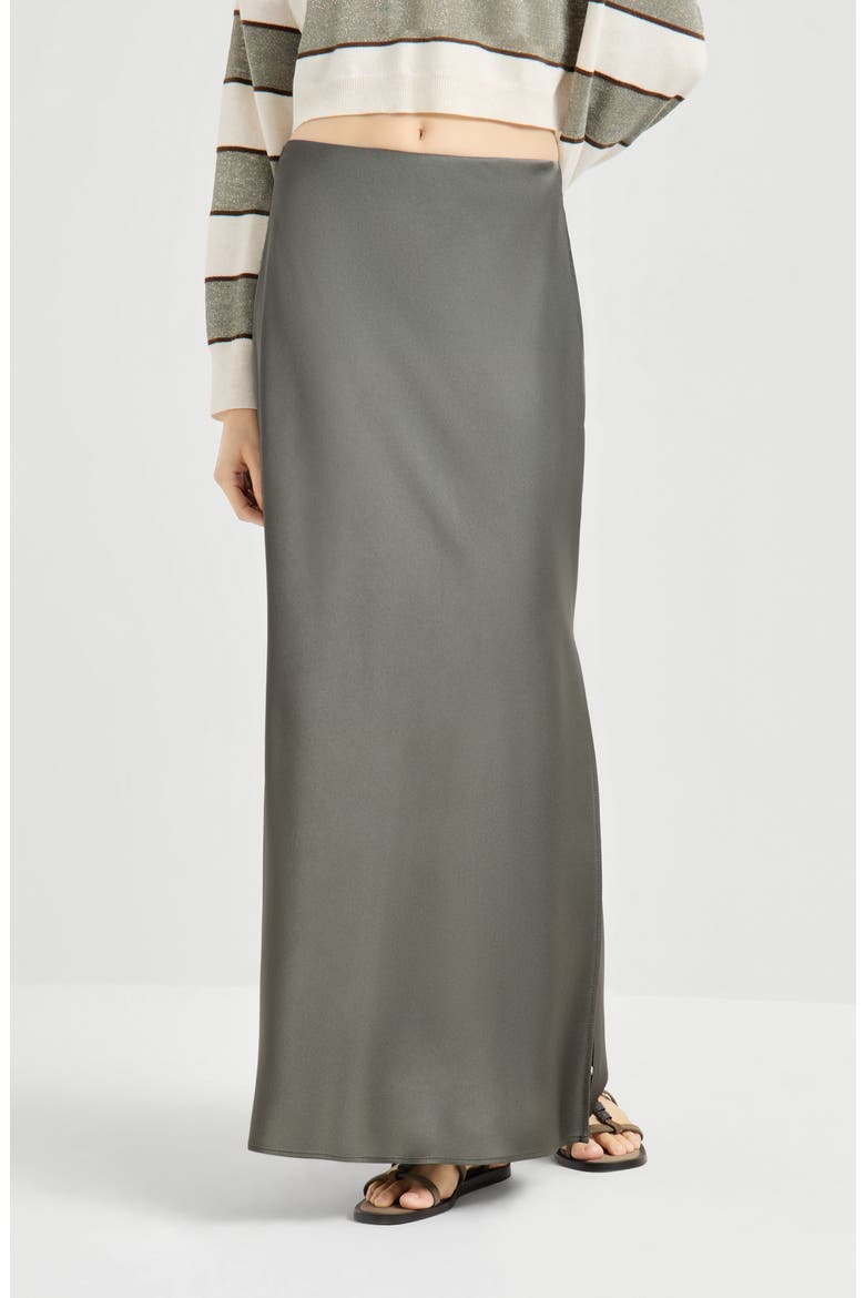 Fluid Bias-Cut skirt, Main, color, Olive