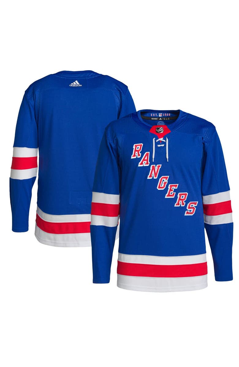 adidas Men's adidas Royal New York Rangers Home Primegreen Authentic Jersey, Main, color, 