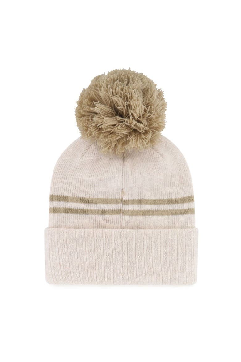 Women's '47  Natural North Carolina Tar Heels Core & Inline Latte Cuffed Knit Hat with Pom, Alternate, color, Natural