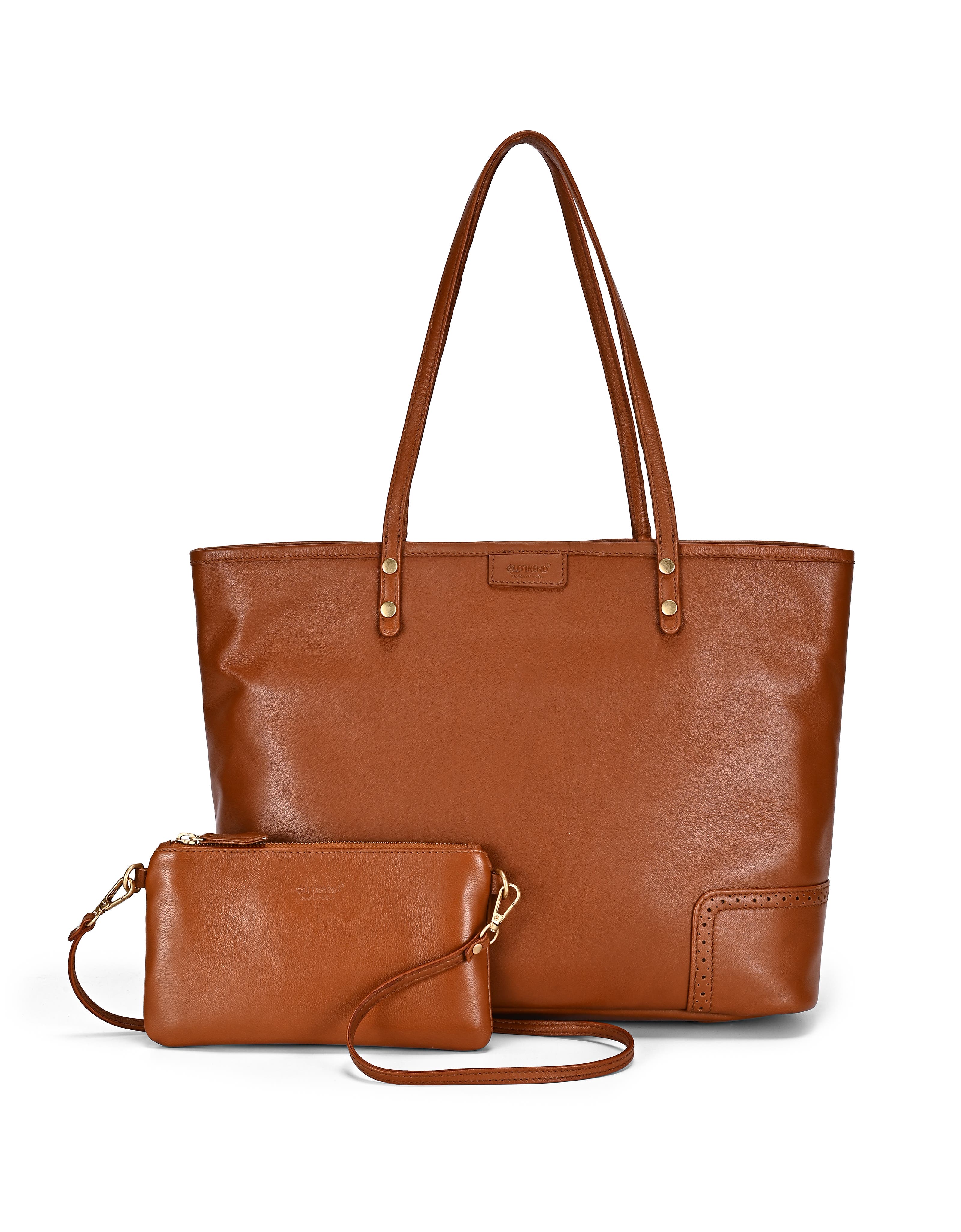 OLD TREND Camellia Medium Reversible Leather Tote, Main, color, Cognac