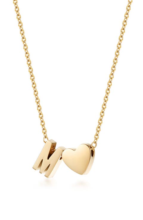 Initial Heart Pendant Necklace