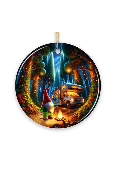 Enchanted Camper Gnome Forest Haven Ornament