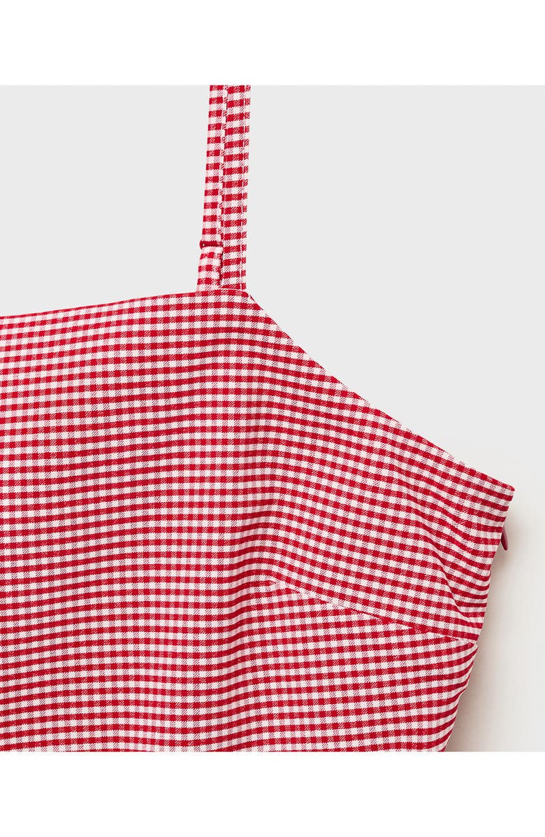MANGO Gingham Bubble Camisole, Alternate, color, Red