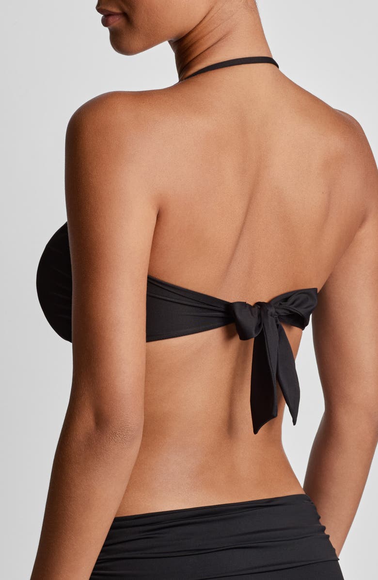 Lauren Ralph Lauren Solid Metal Accent Bandeau Bikini Top, Alternate, color,