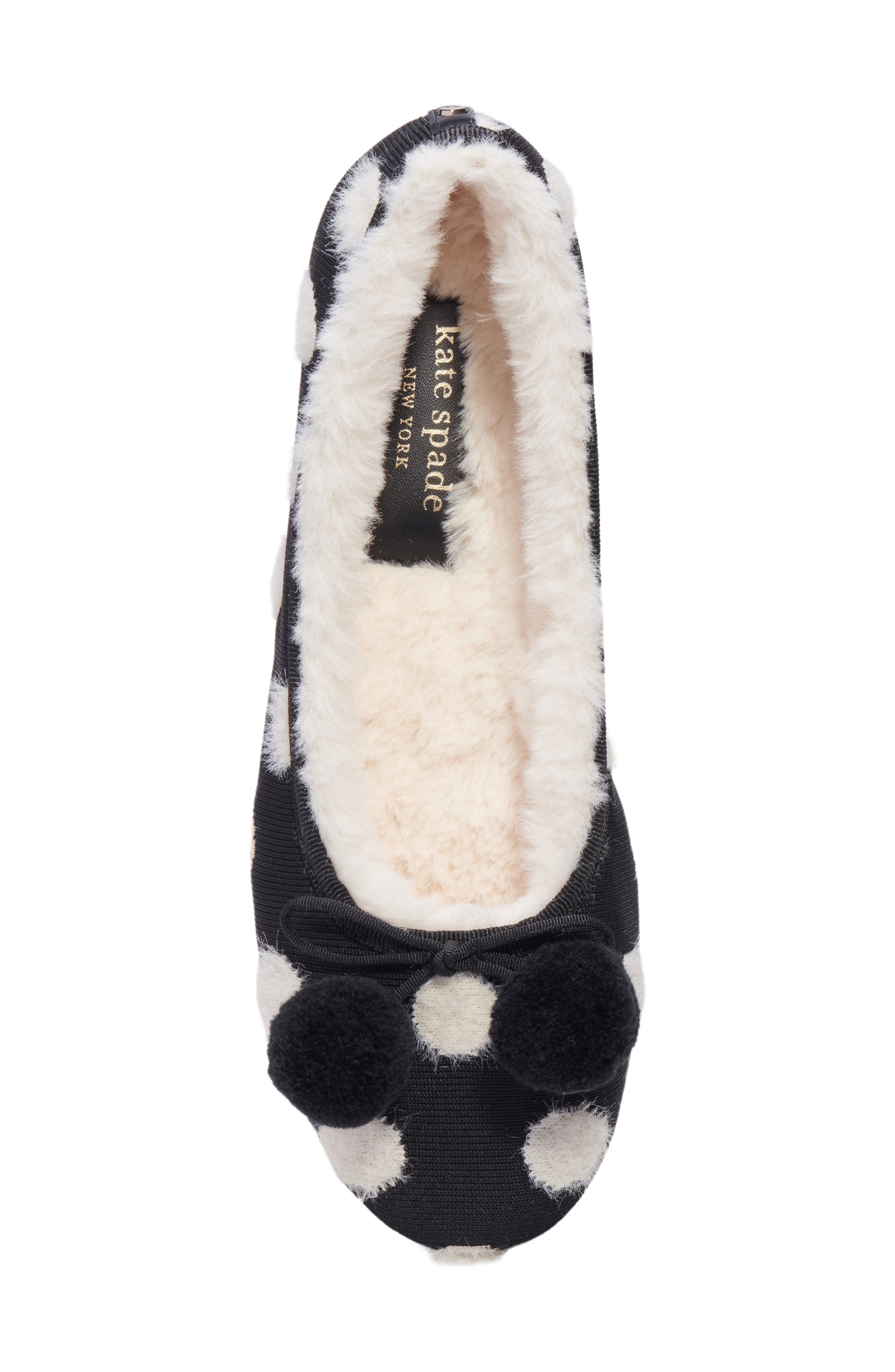 Kate Spade New York harley pompom slippers, Alternate, color, 