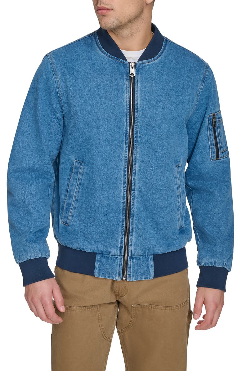 Levi's<sup>®</sup> Western Denim Bomber Jacket, Main, color, Medium Wash Denim