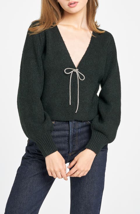 Lila Crystal Tie Cardigan