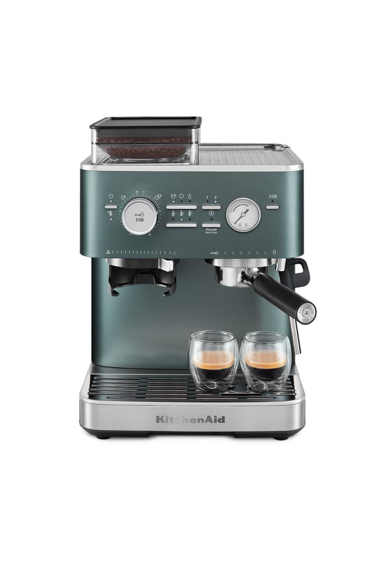 Semi Automatic Espresso Machine with Burr Grinder, Main, color, Juniper