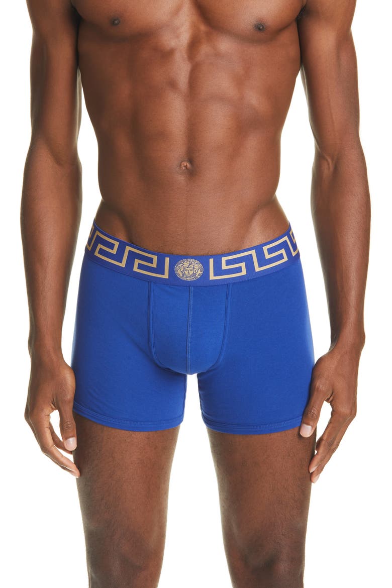 Long Stretch Cotton Trunks, Main, color, BLUETTE-GOLD