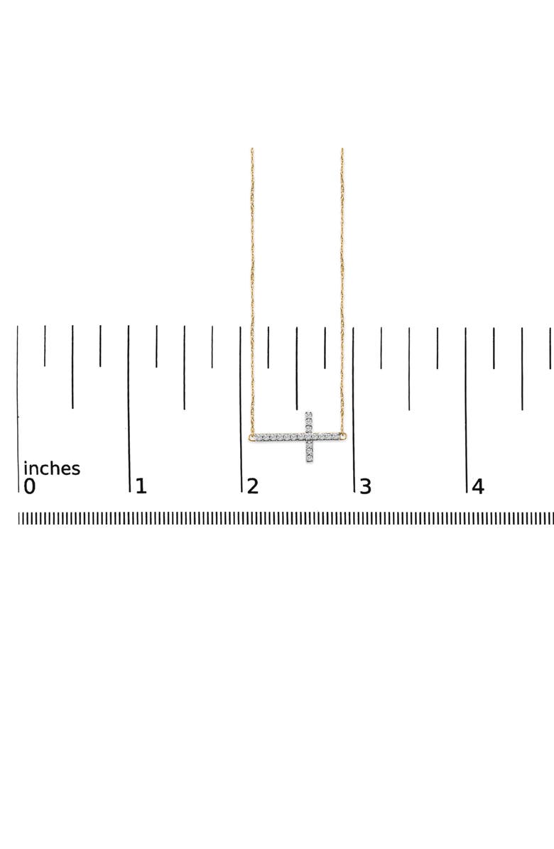 Haus of Brilliance 10K Yellow Gold 1/5 Cttw Diamond Sideways Cross Pendant Necklace, Alternate, color, Yellow Gold