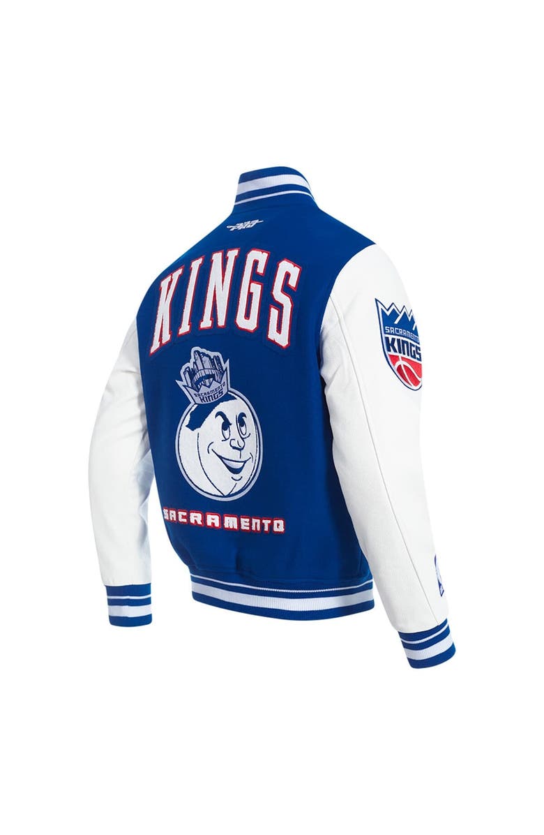 PRO STANDARD Men's Pro Standard  Blue Sacramento Kings 2024/25 City Edition Wool Varsity Full-Zip Jacket, Alternate, color, 