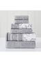 Yarn Dyed Jacquard/Solid Towel 6-Piece Set - Ophelia Stone