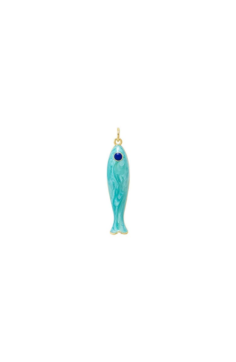 BY ADINA EDEN Enamel Colored Fish Charm, Main, color, Turquoise