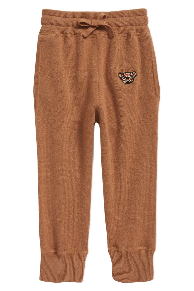 Thomas Bear Embroidered Cashmere Sweater Joggers, Main, color, DARK SAND