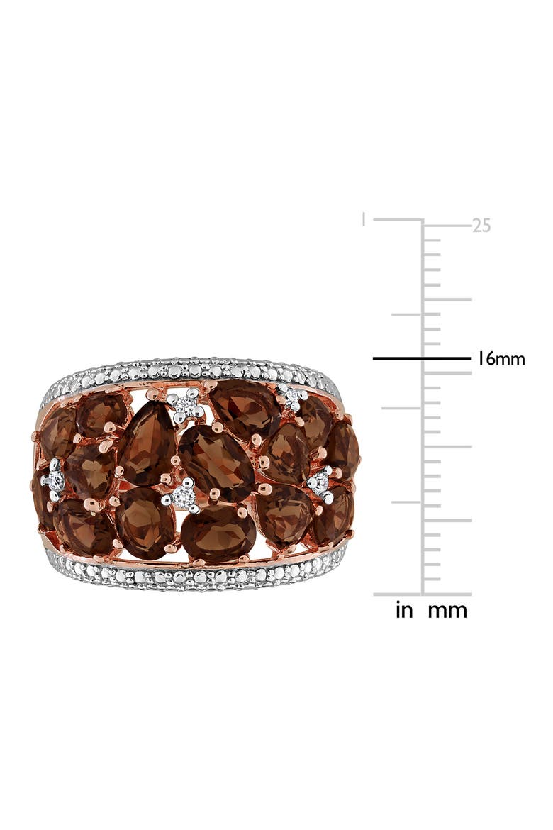 Rose Gold Plated Smoky Quartz Statement Ring, Alternate, color, BROWN