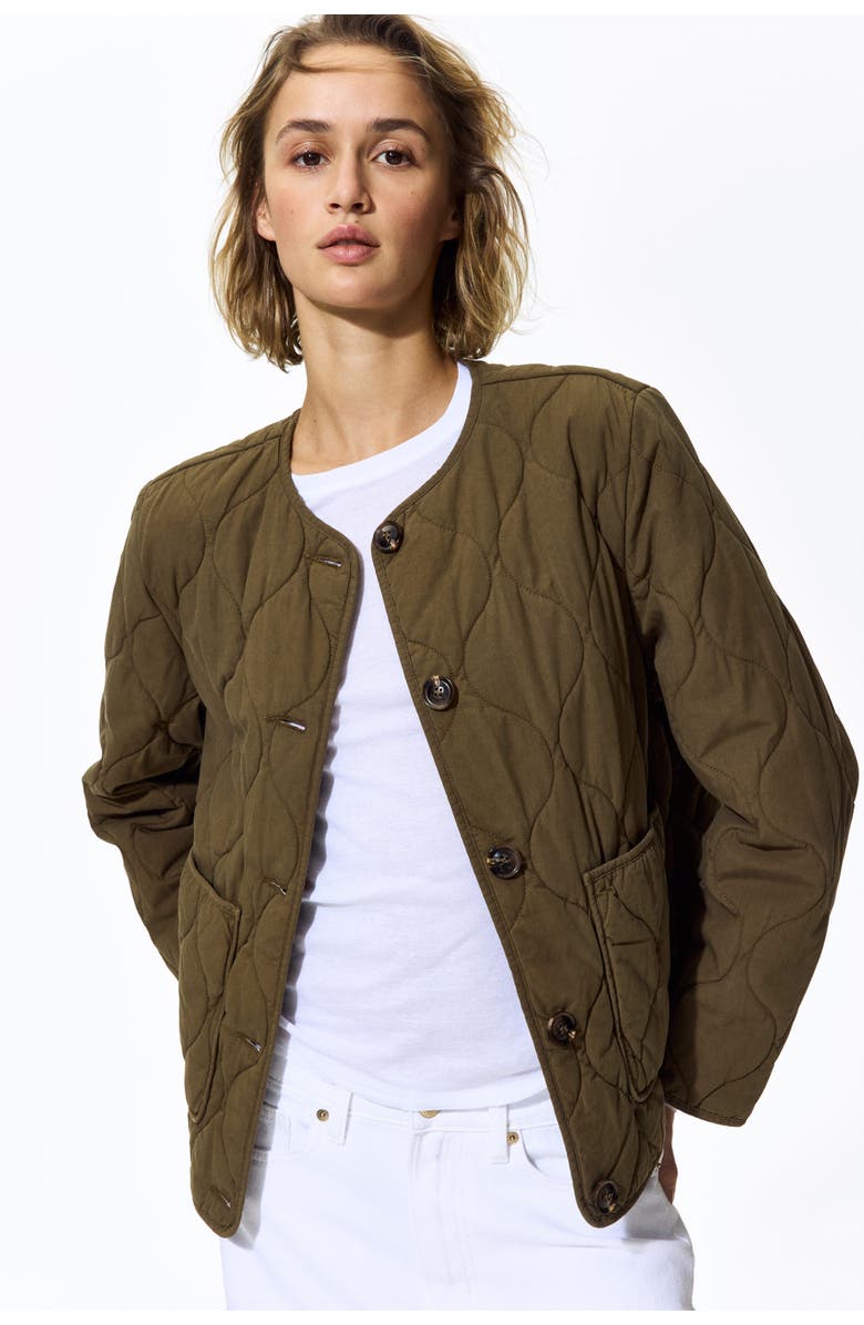 H&M Quilted Jacket, Alternate, color, Dark Khaki Green
