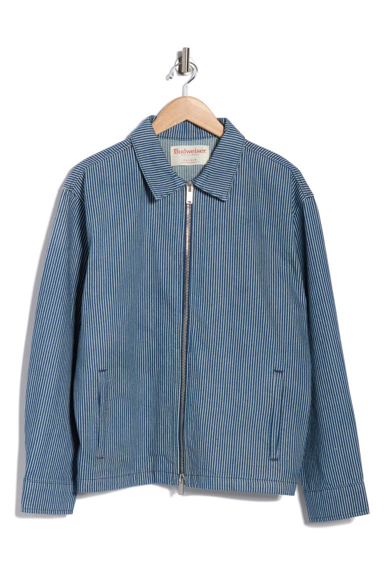 Initial Stripe Denim Chore Jacket, Alternate, color, OVERDYE DENIM