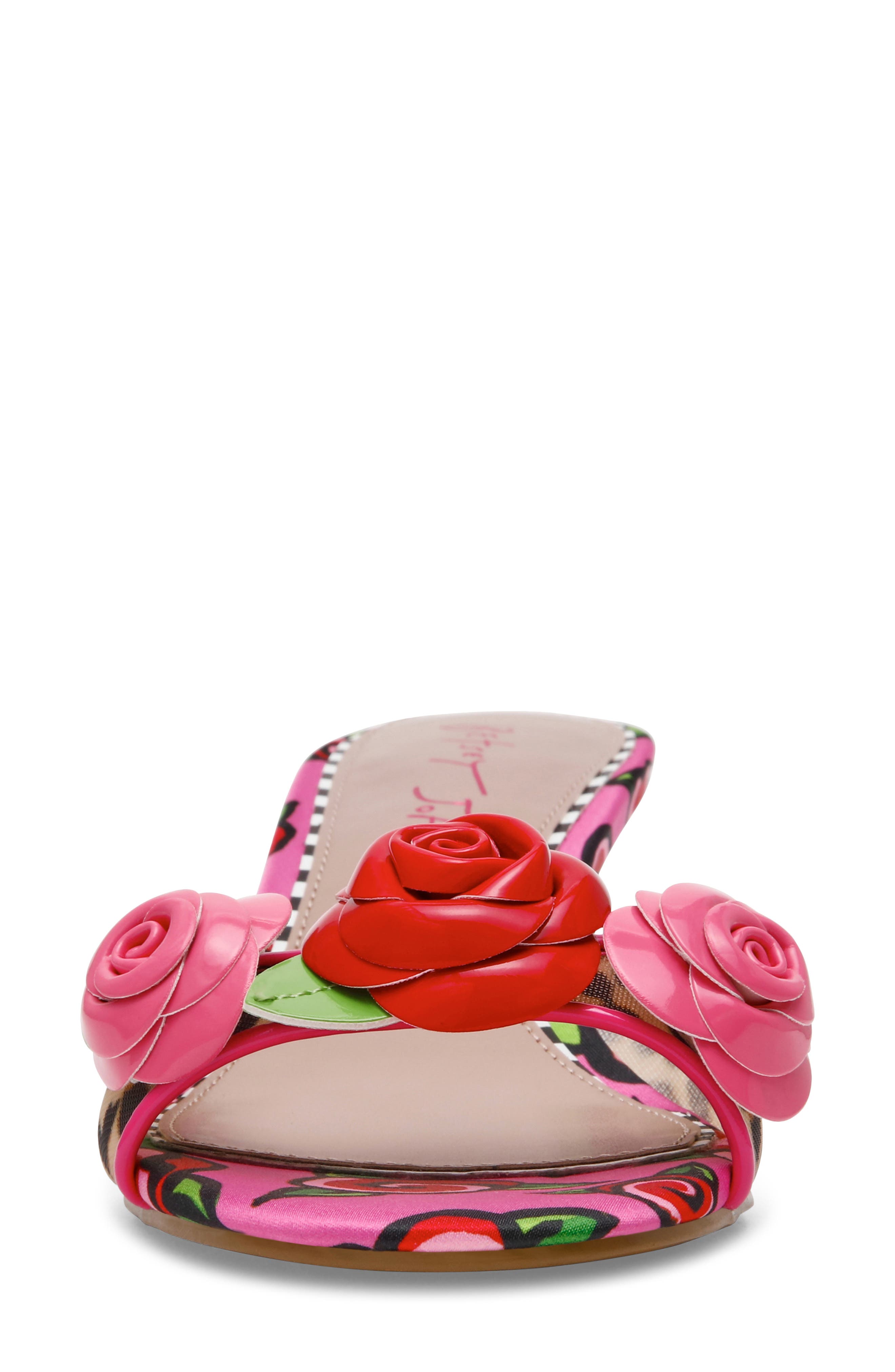 Betsey Johnson Lambert Flower Embellished Sandal, Alternate, color, 