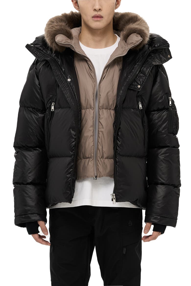 Kudu Detachable Double Hood Puffer, Main, color, Black