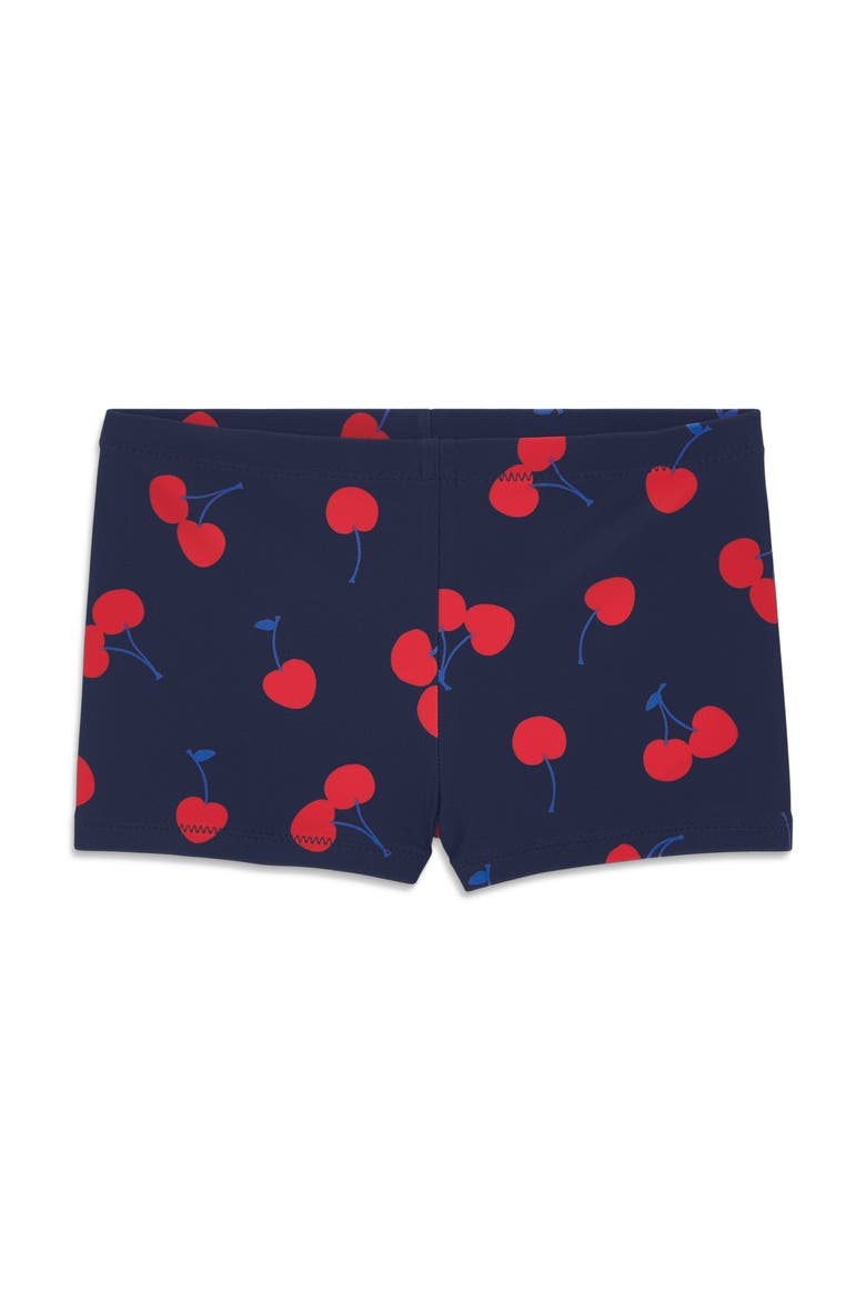 Kids Swim Shortie In Cherries, Main, color, Navy Cherries