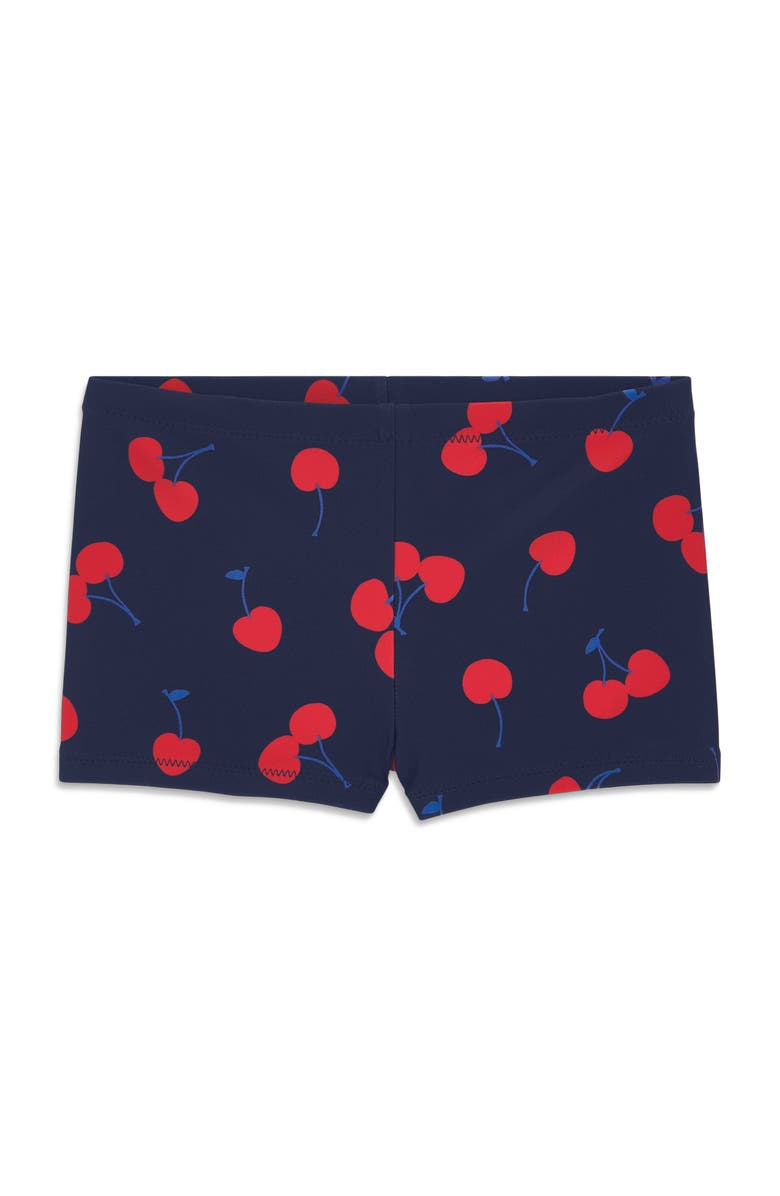 Primary Kids Swim Shortie In Cherries, Main, color, Navy Cherries