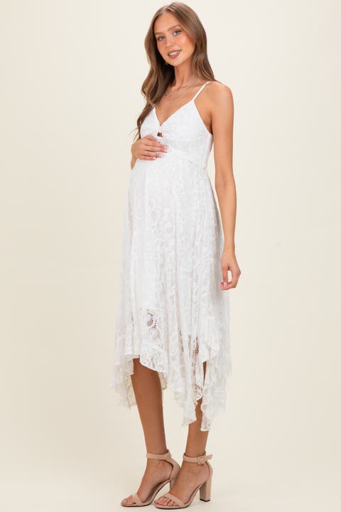 Twist Front Lace Maxi Dress