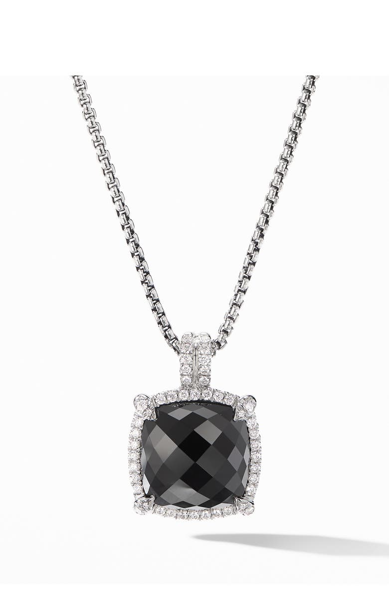 David Yurman Chatelaine<sup>®</sup> Pavé Bezel Pendant Necklace, Main, color,
