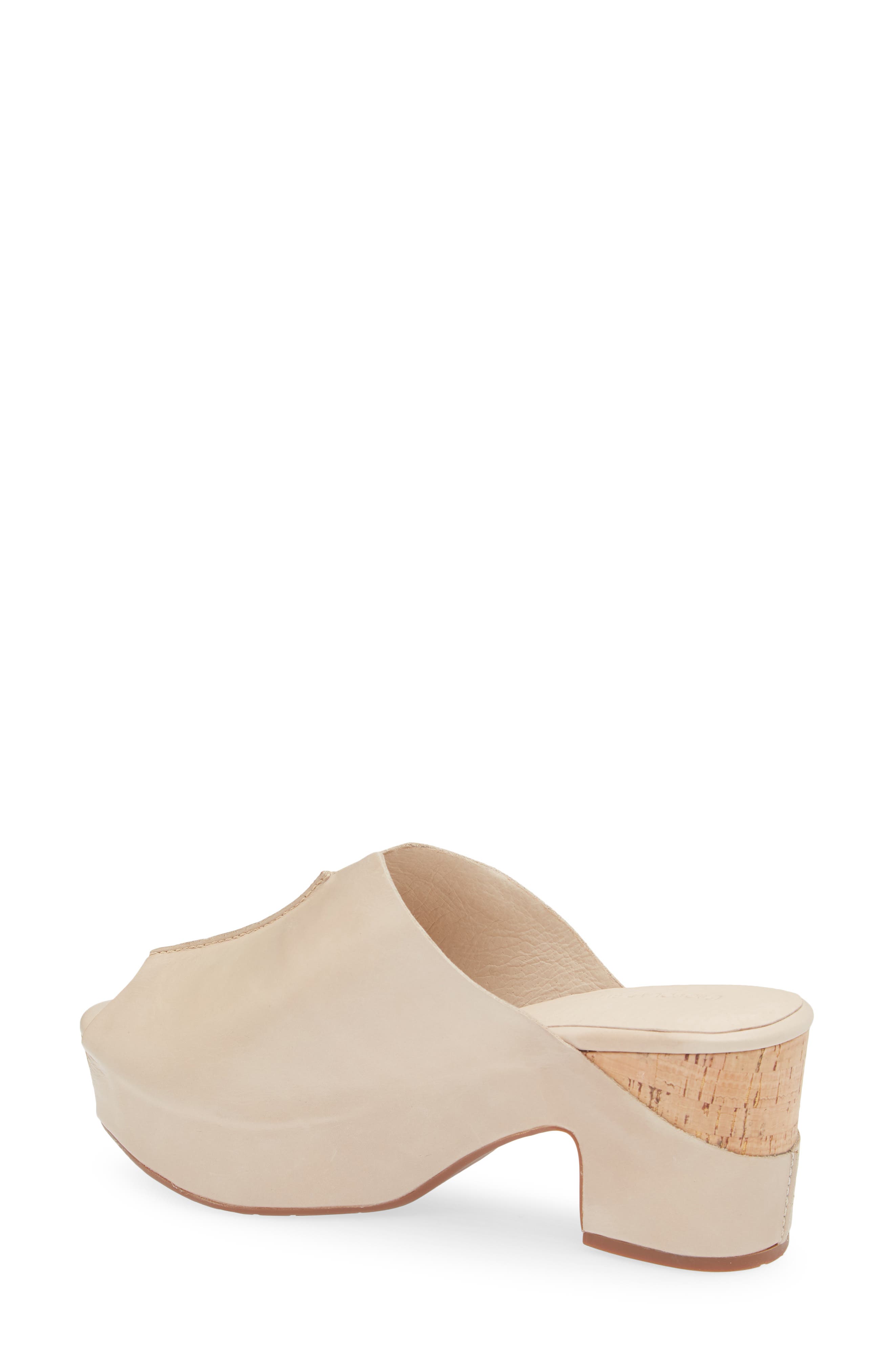 Gamma Peep Toe Platform Slide Sandal, Alternate, color, OFF WHITE LEATHER