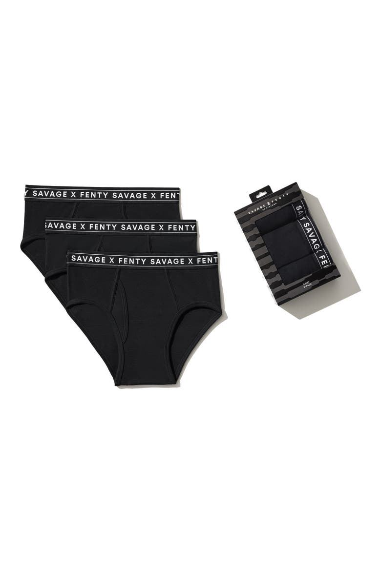 Savage Classics 3-Pack Briefs, Main, color, BLACK CAVIAR