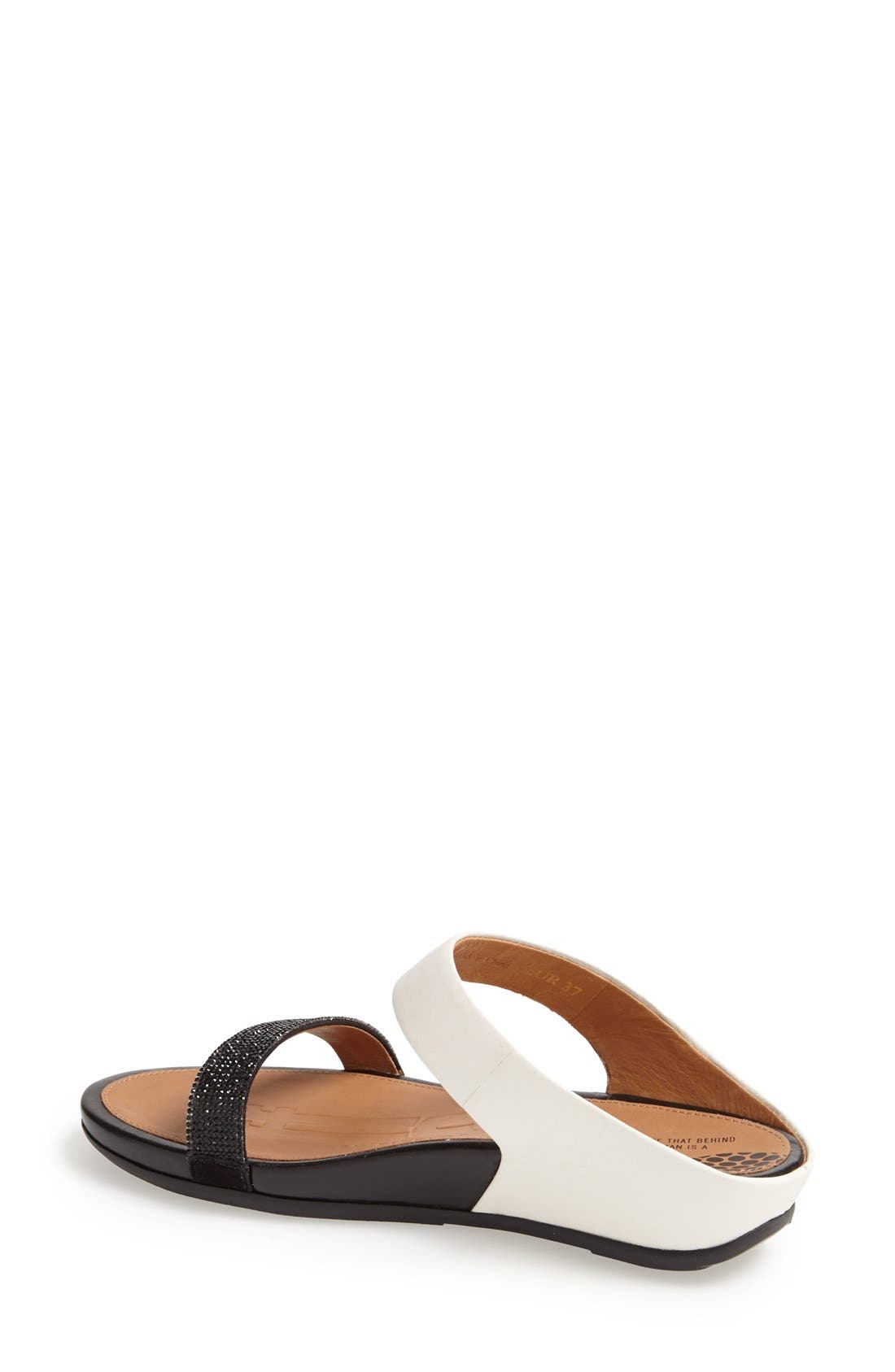 FitFlop™ 'Banda' Slide Sandal, Alternate, color, BLACK/ WHITE