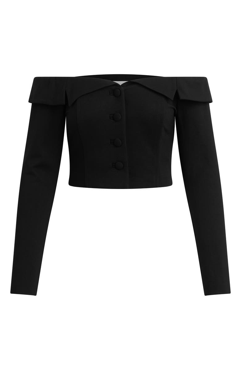 Favorite Daughter The Revenge Off the Shoulder Crop Top, Alternate, color, Black