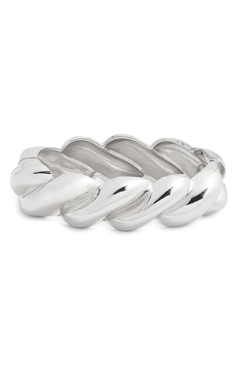 Open Edit Twisted Bangle, Main, color, Silver