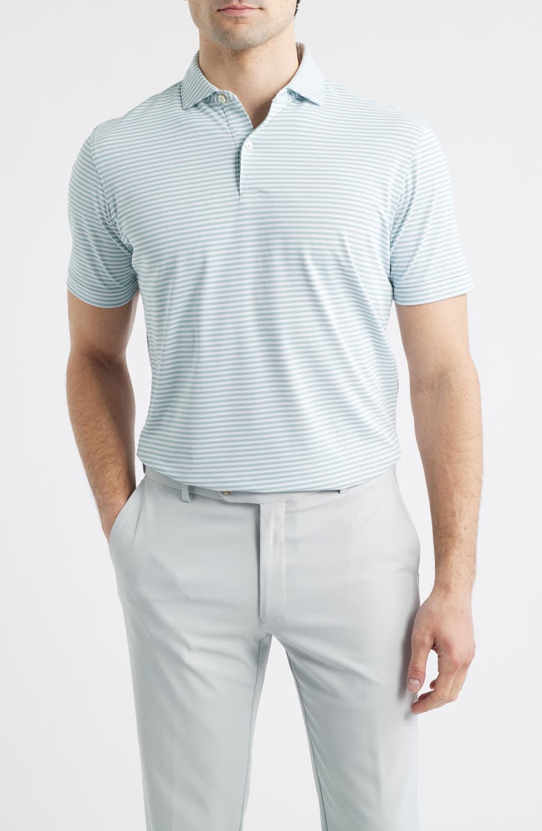 Peter Millar Verse Performance Piqué Golf Polo, Main, color, Light Willow