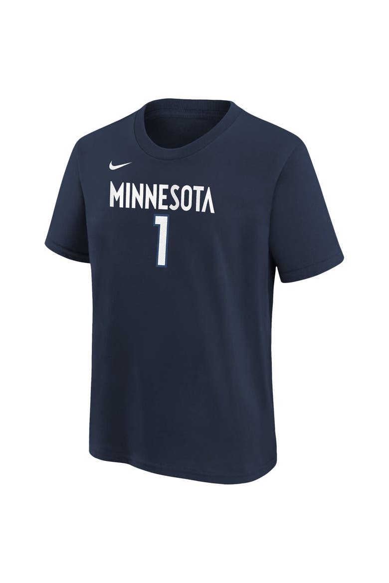 Youth Anthony Edwards Navy Minnesota Timberwolves Icon Name & Number T-Shirt, Alternate, color, Navy