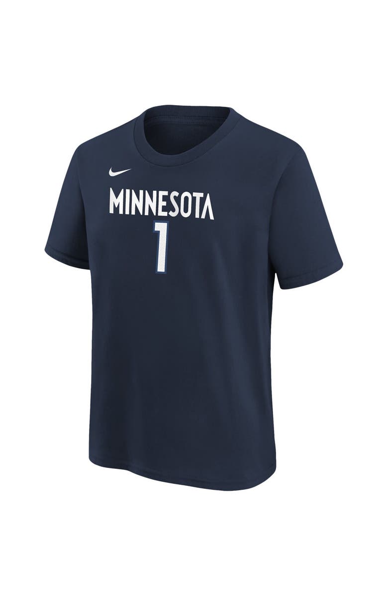 Nike Youth Anthony Edwards Navy Minnesota Timberwolves Icon Name & Number T-Shirt, Alternate, color, Navy