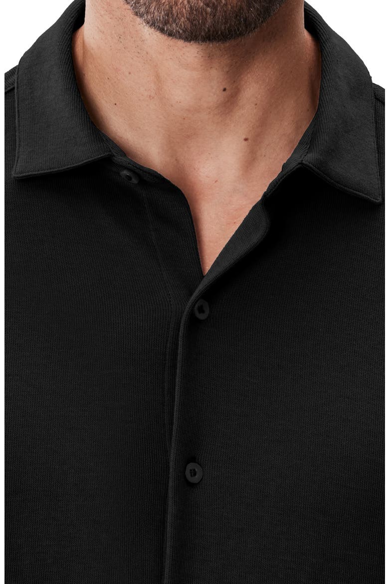 Milo Knit Button-Up Shirt, Alternate, color, BLACK