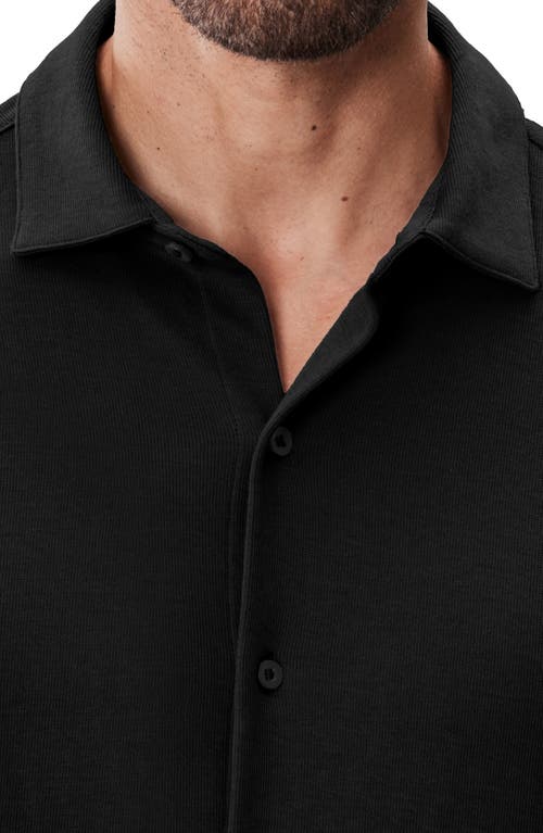 Robert Barakett Milo Knit Button-up Shirt In Black