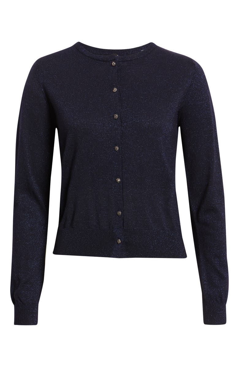 MARGARET O'LEARY Merino Wool Blend Cardigan, Alternate, color, Navy