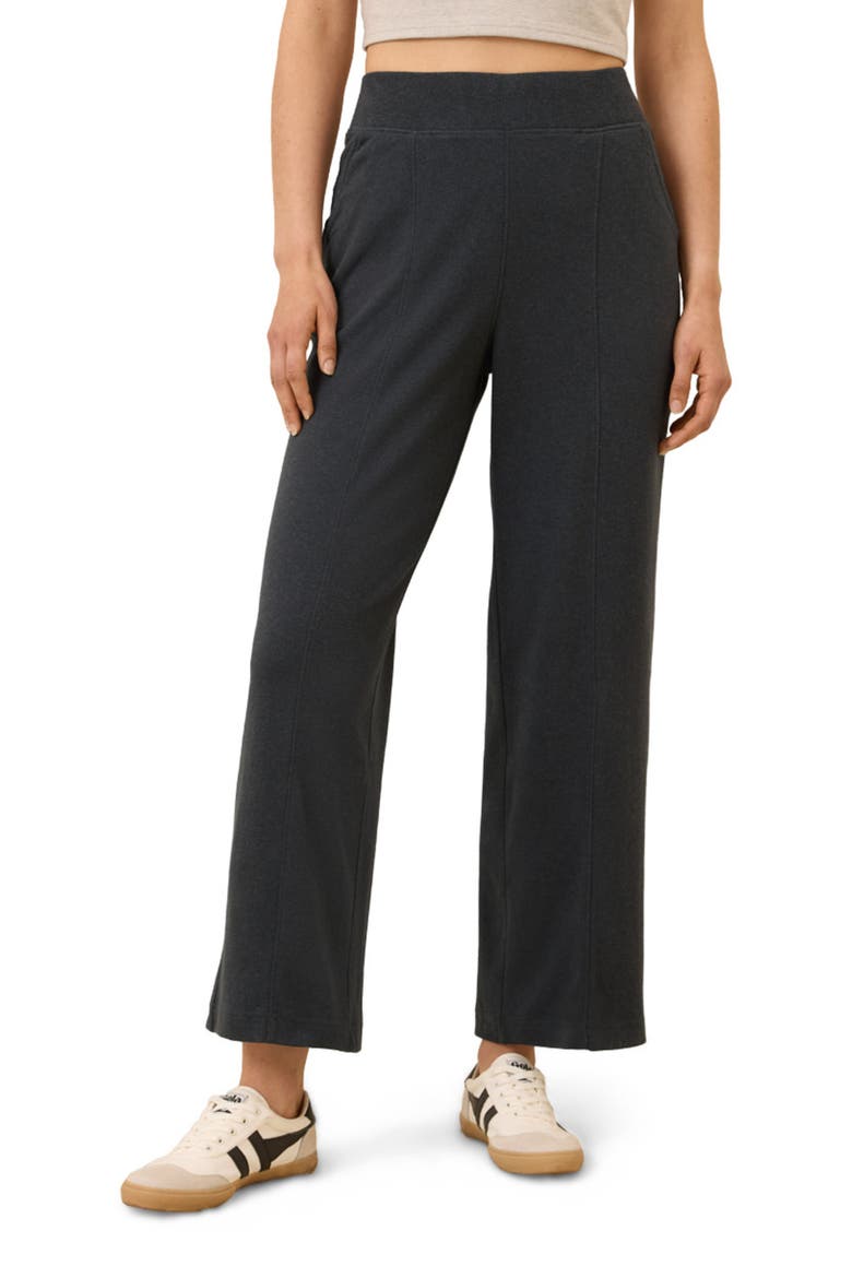 Organic Cotton Airplane Pintuck Wide Leg Pant, Alternate, color, Charcoal Heather