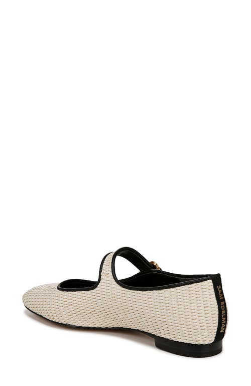 Sam Edelman Michaela Mary Jane Flat Linen Ivory Raffia In Sand